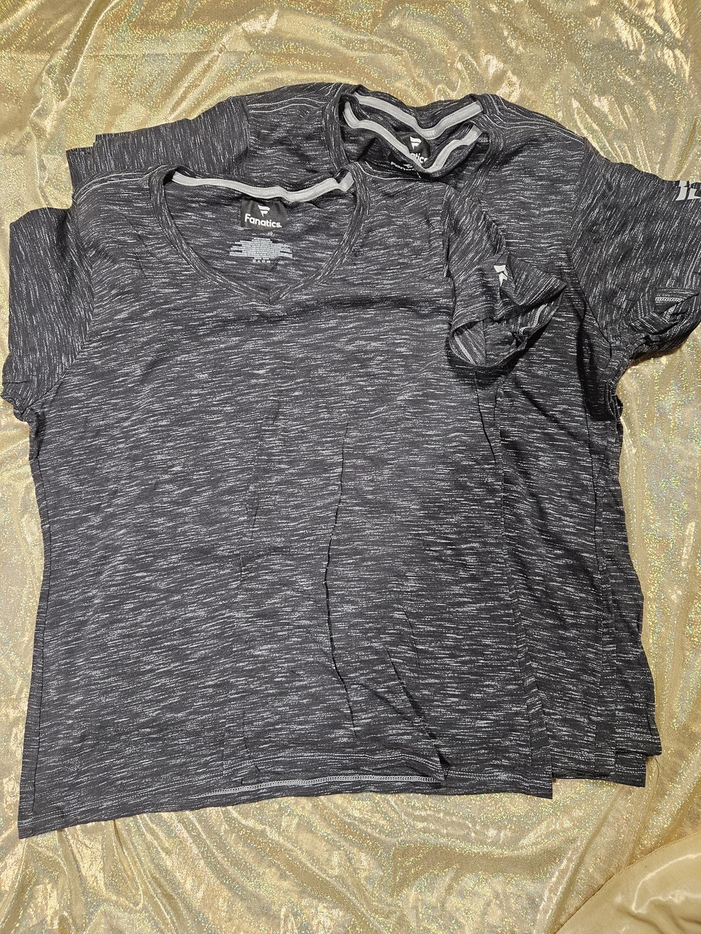 Fanatics Charcoal Heathered V-Neck Tee - Dark Gray Bundle Of 12